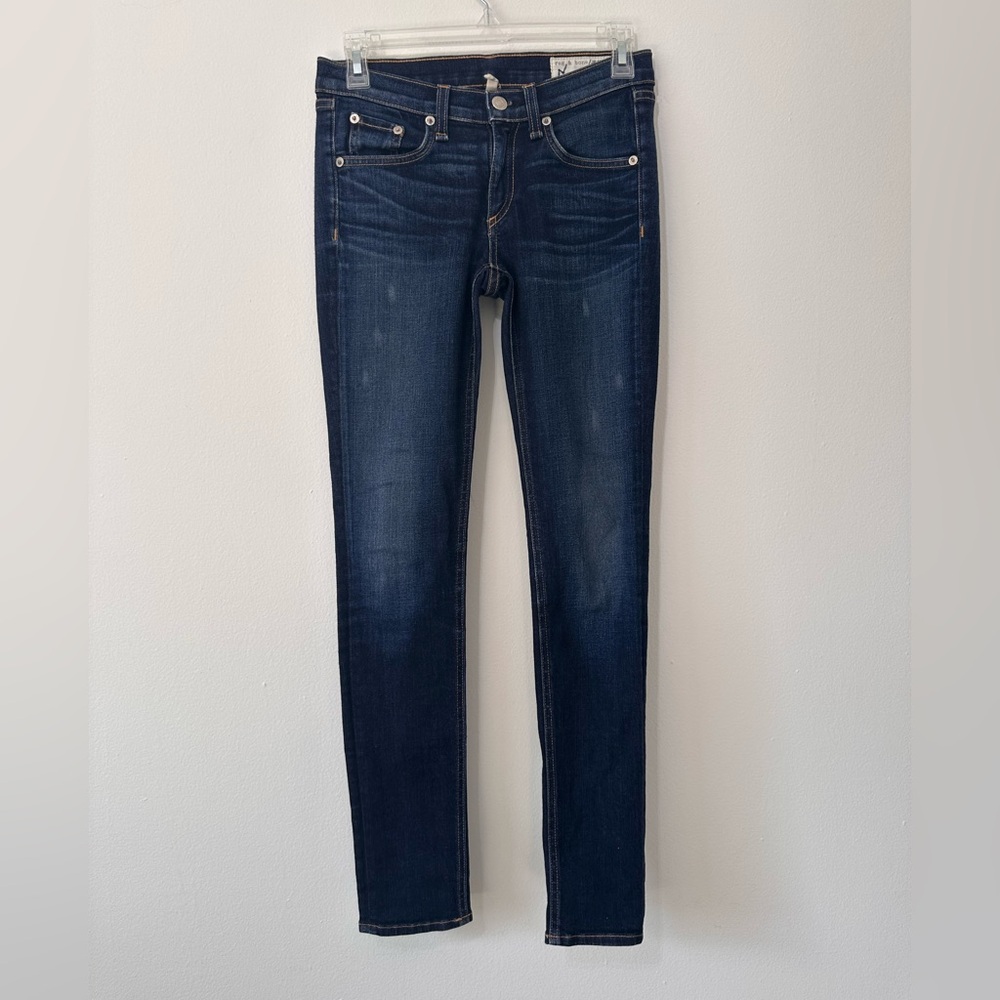 rag & bone Kensington Mid Rise Skinny Jean Light Distress Stretch